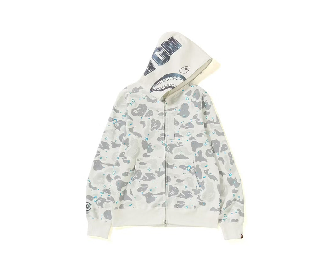 BAPE 1ST CAMO SHARK FULL ZIP HOODIE WHITE CAMO